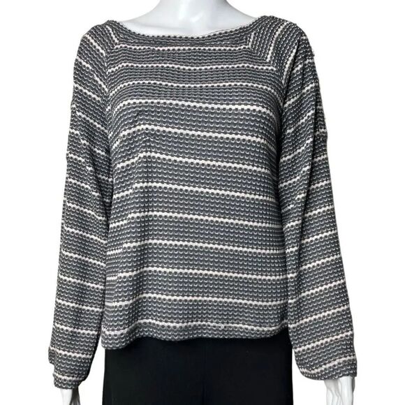 William Rast Horizontal Striped Knit Sweater Top Blue & Pink Size Medium - Picture 1 of 5
